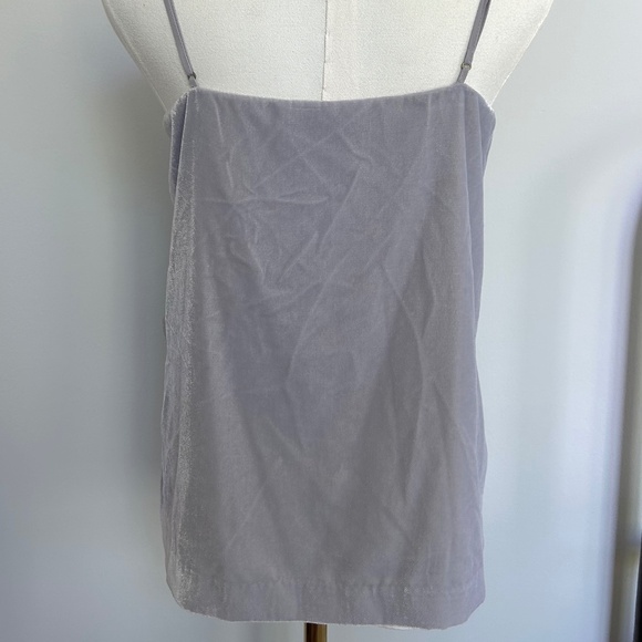 J. Crew Grey Velvet Tank Top Sz 2 Lined Cami Adjustable Straps - Picture 4 of 8